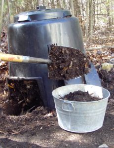 Compost bins provide rich soil amendments